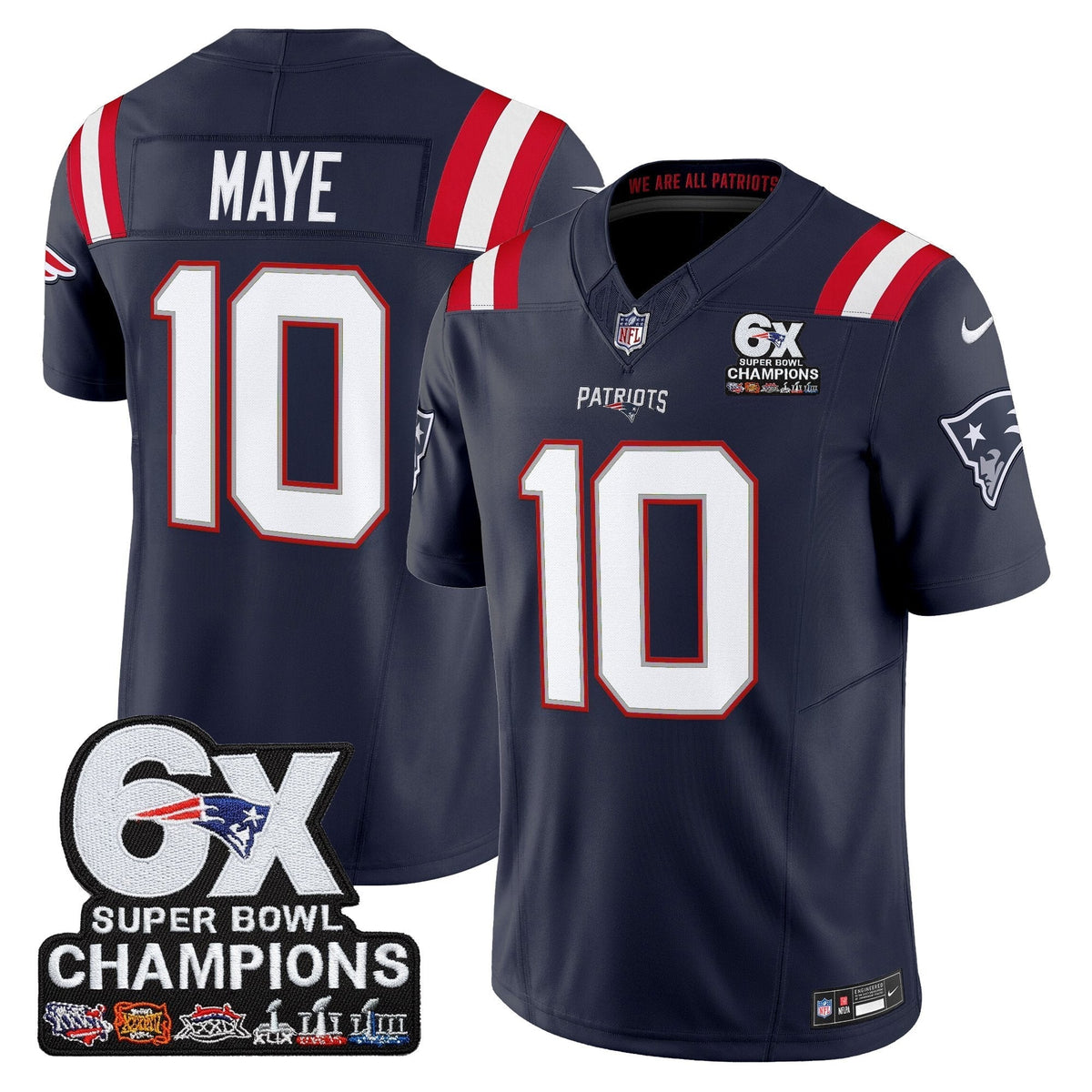 NE 6-Time Champions Patch Vapor Limited Jersey