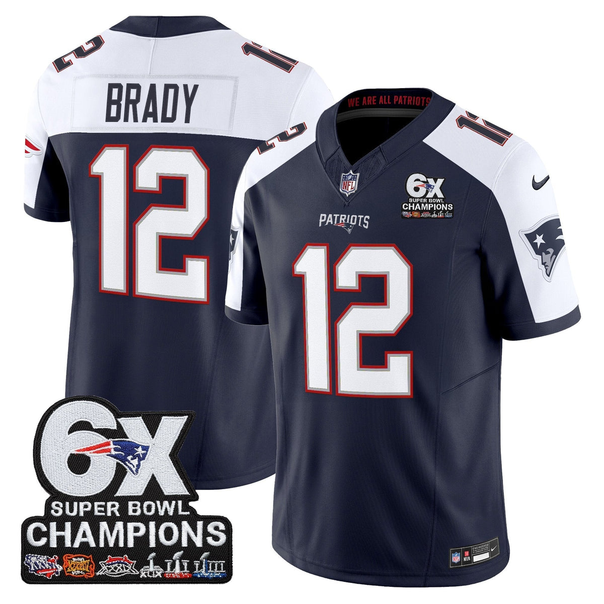 NE 6-Time Champions Patch Vapor Limited Jersey