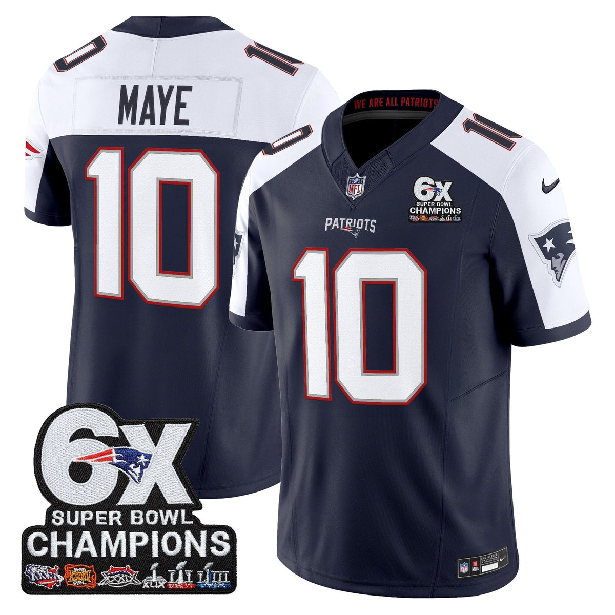 NE 6-Time Champions Patch Vapor Limited Jersey