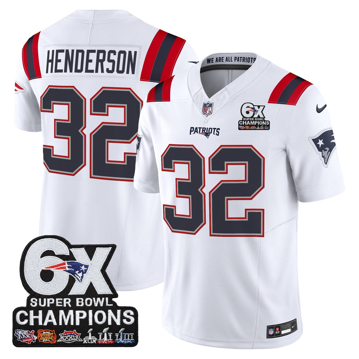NE 6-Time Champions Patch Vapor Limited Jersey