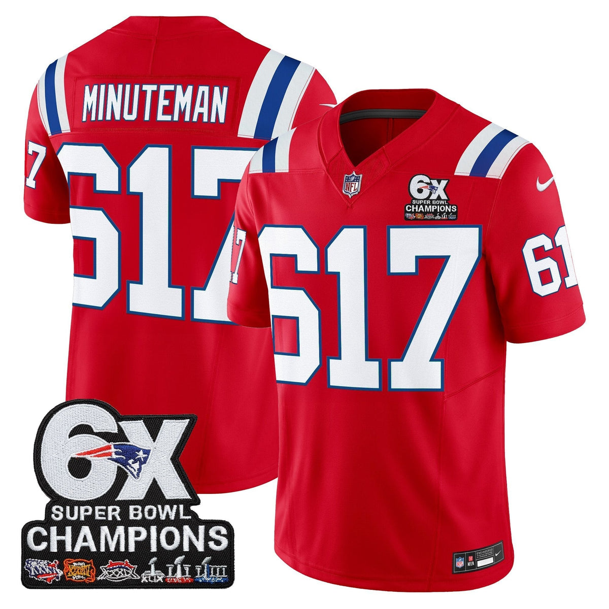 NE 6-Time Champions Patch Vapor Limited Jersey