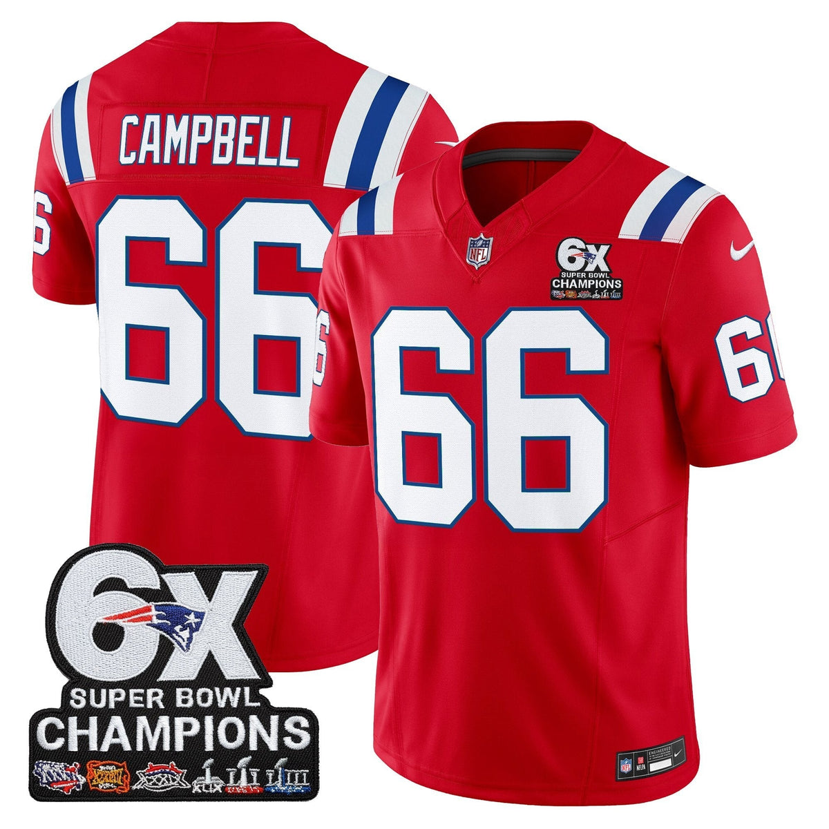 NE 6-Time Champions Patch Vapor Limited Jersey