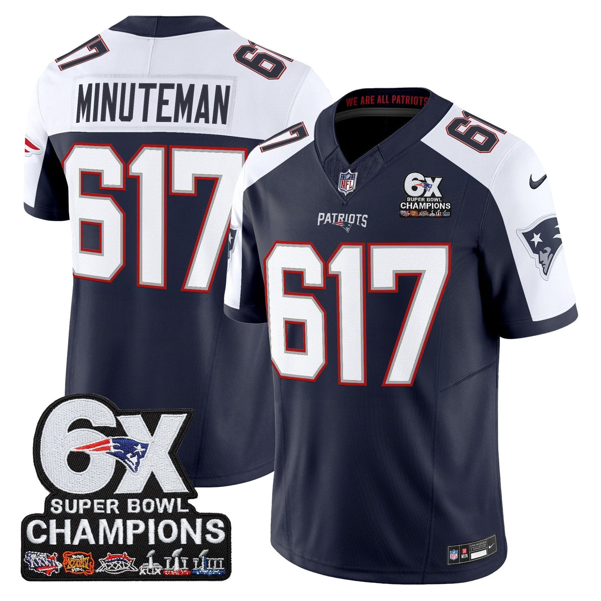 NE 6-Time Champions Patch Vapor Limited Jersey