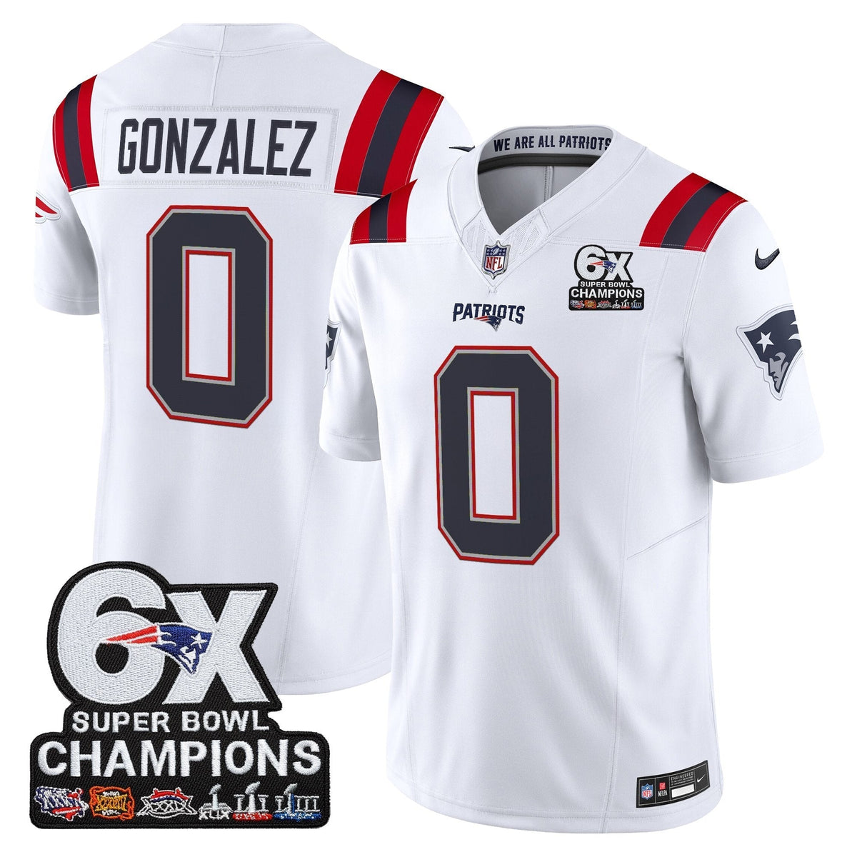 NE 6-Time Champions Patch Vapor Limited Jersey