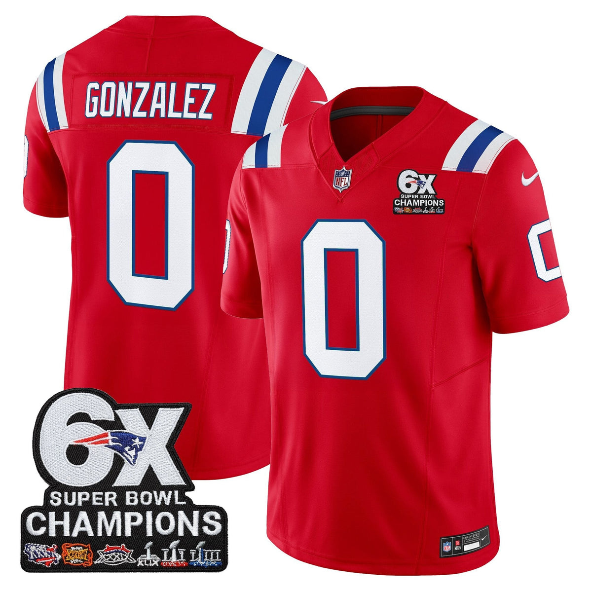 NE 6-Time Champions Patch Vapor Limited Jersey