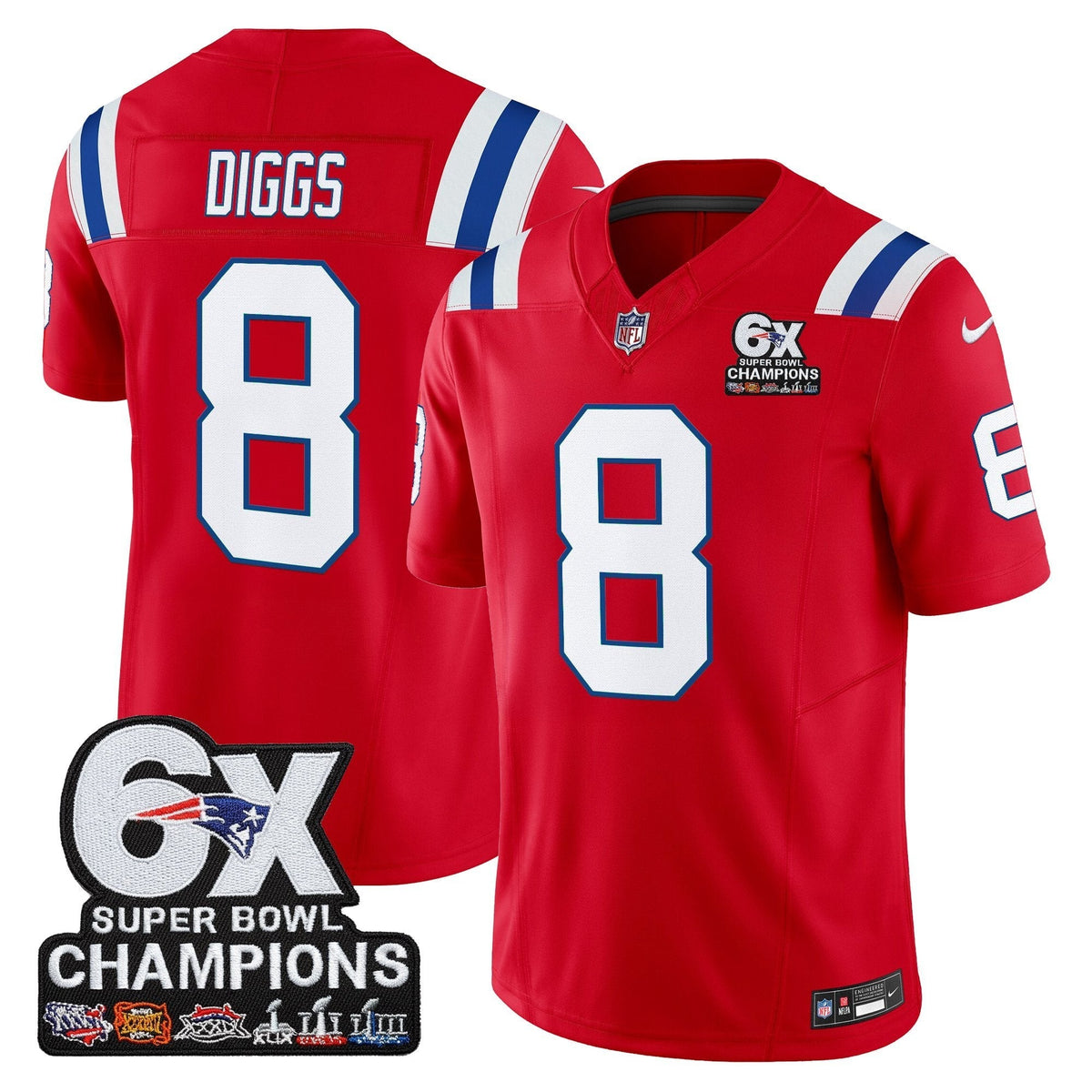 NE 6-Time Champions Patch Vapor Limited Jersey