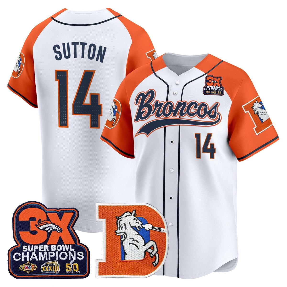 DEN Throwback Vapor Baseball Jersey - All Stitched