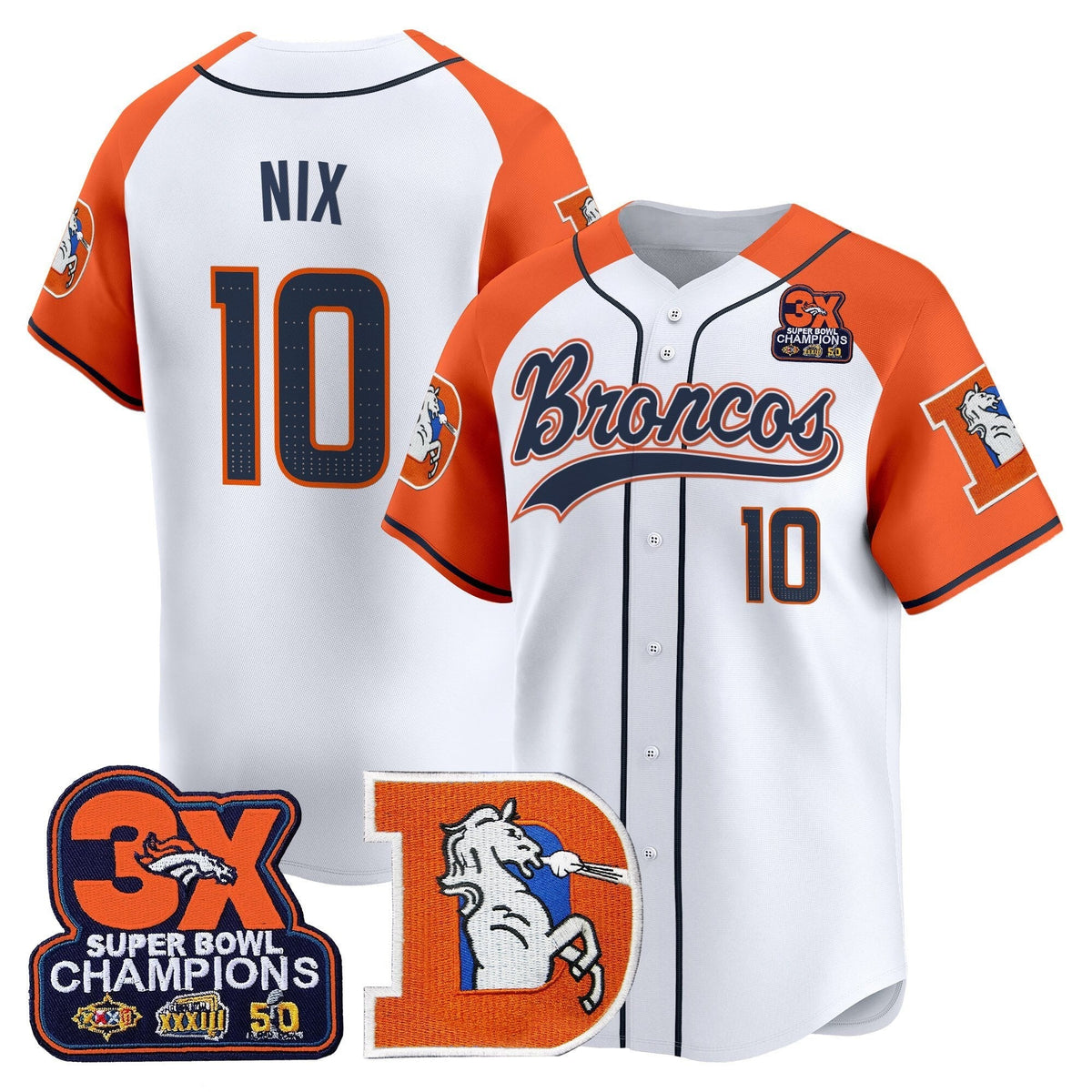 DEN Throwback Vapor Baseball Jersey - All Stitched