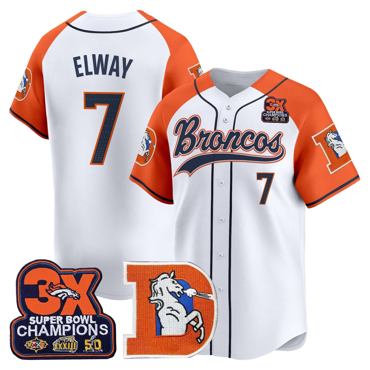 DEN Throwback Vapor Baseball Jersey - All Stitched
