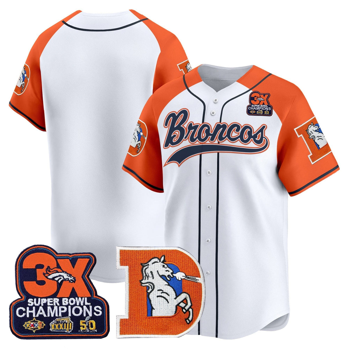 DEN Throwback Vapor Baseball Jersey - All Stitched