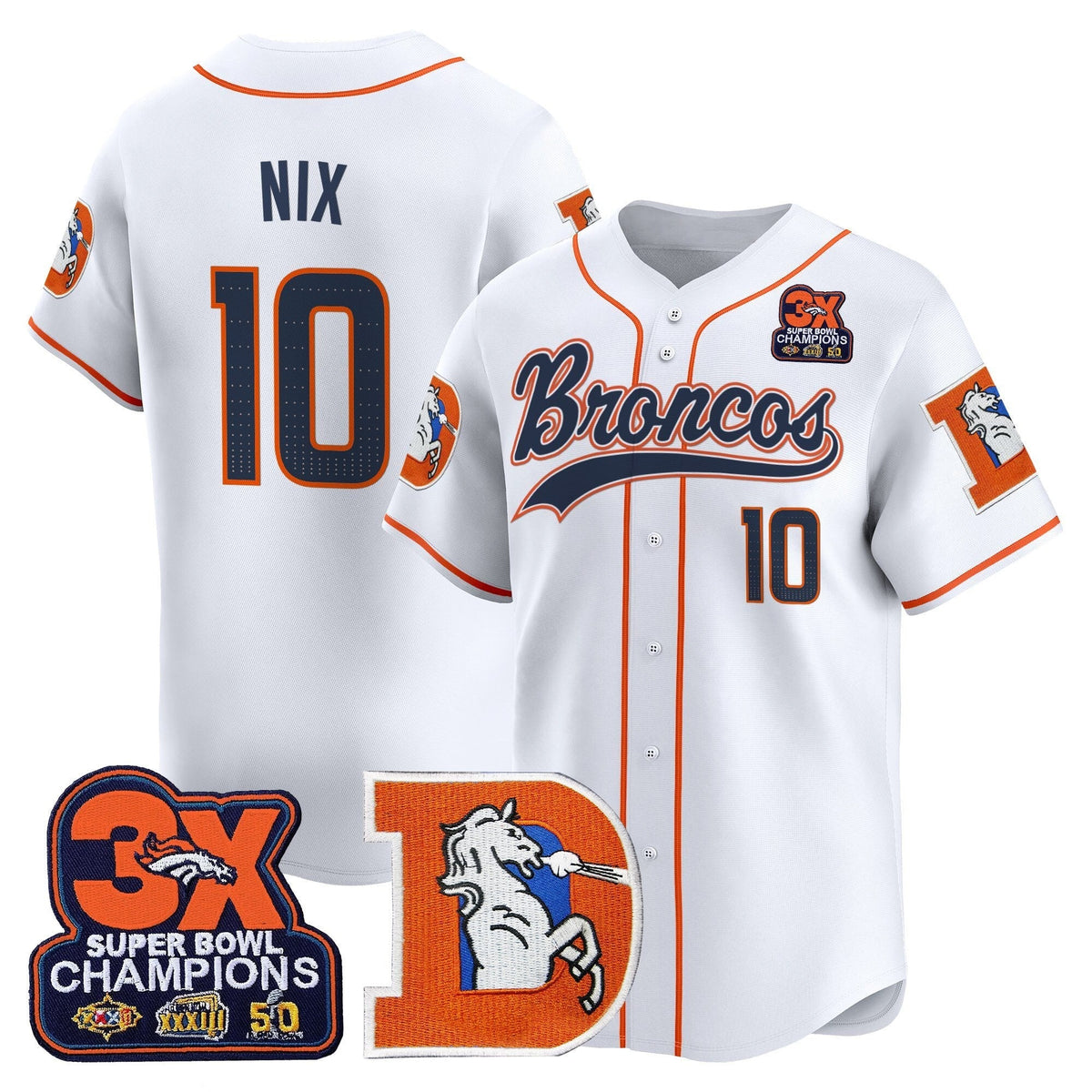 DEN Throwback Vapor Baseball Jersey - All Stitched