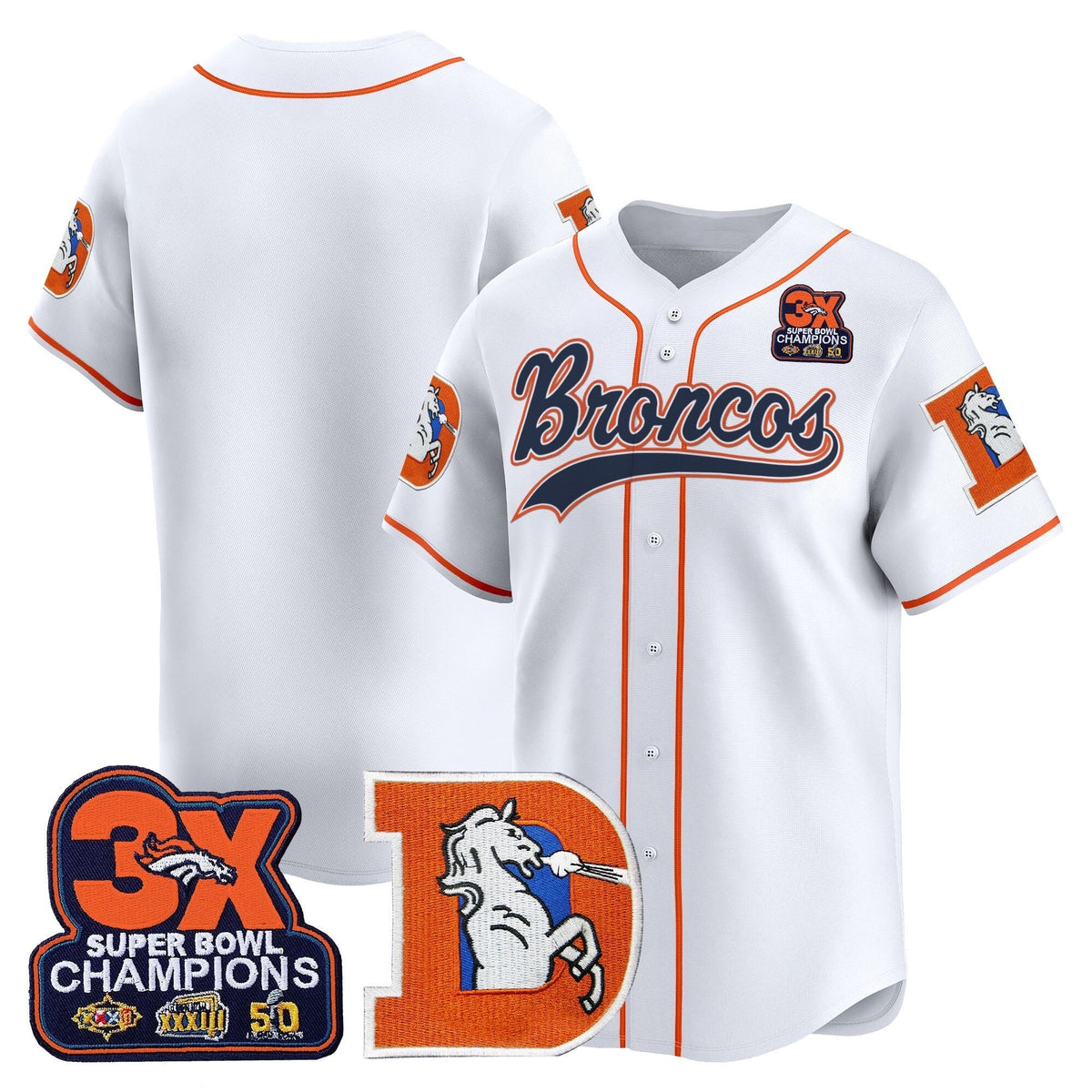 DEN Throwback Vapor Baseball Jersey - All Stitched