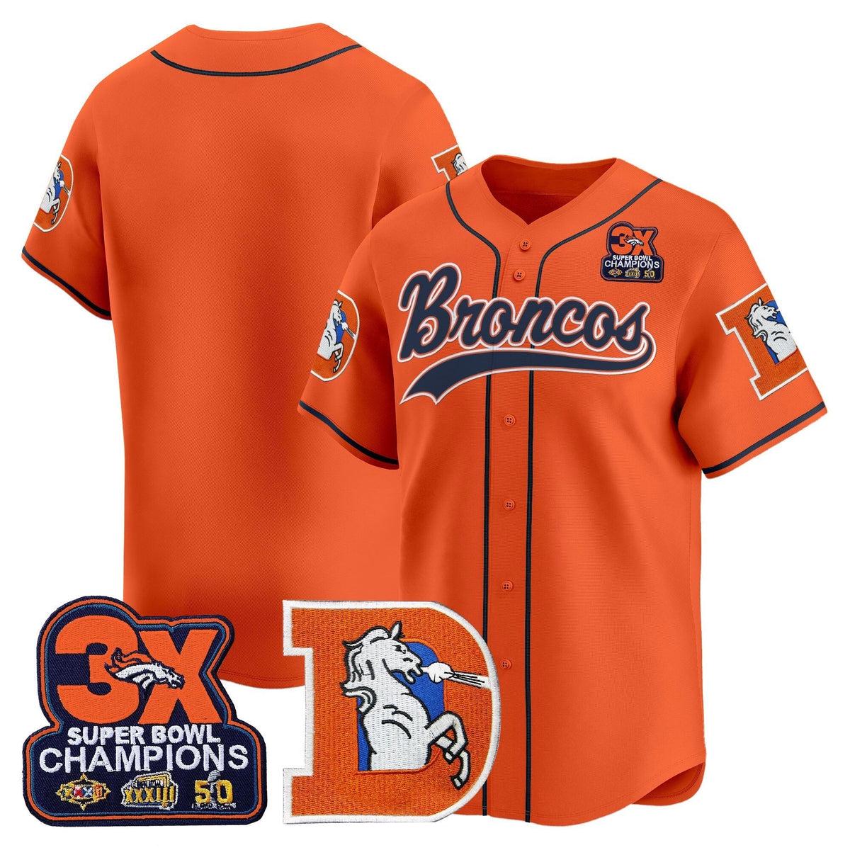 DEN Throwback Vapor Baseball Jersey - All Stitched