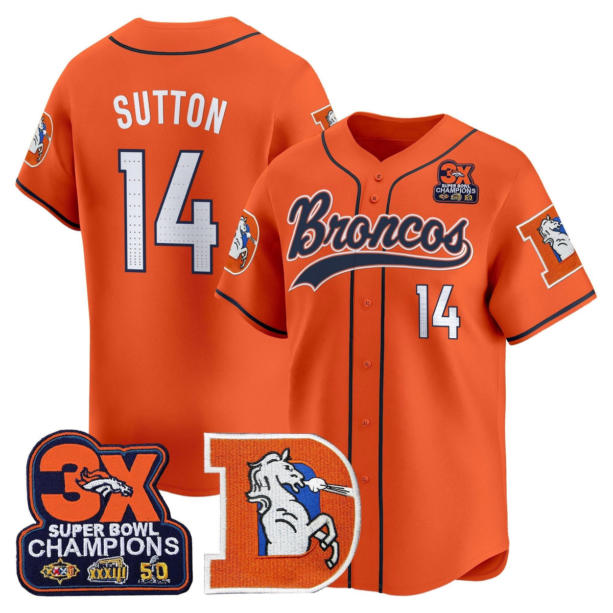 DEN Throwback Vapor Baseball Jersey - All Stitched