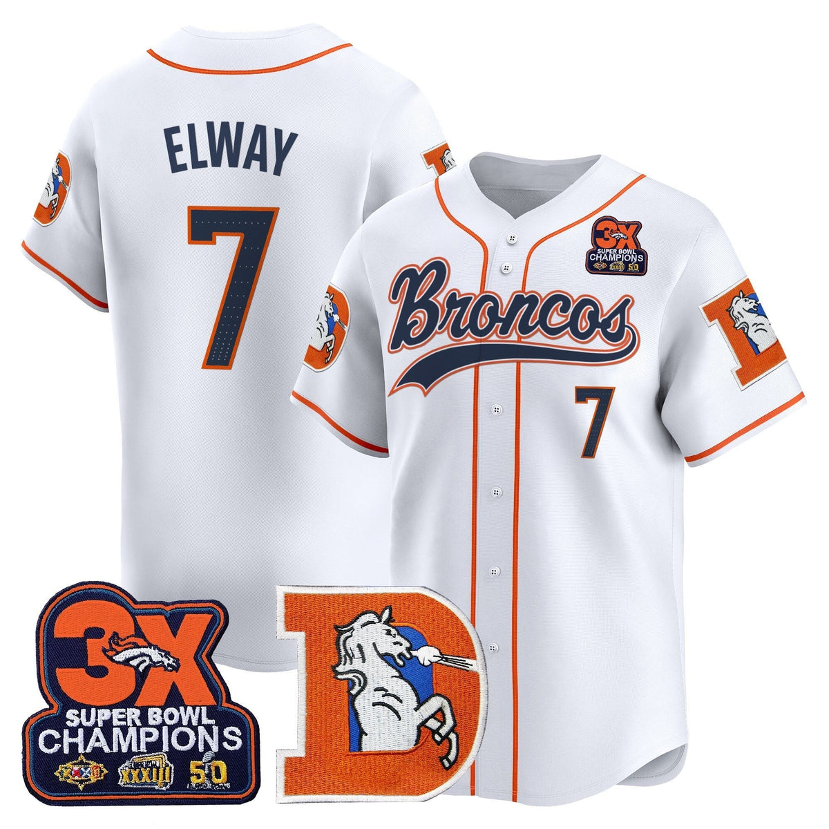 DEN Throwback Vapor Baseball Jersey - All Stitched