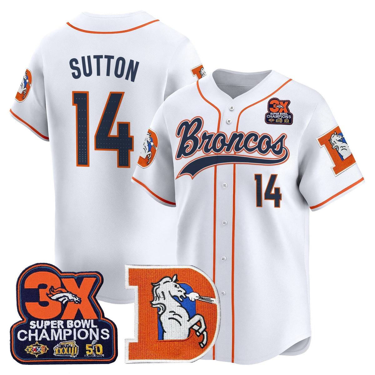 DEN Throwback Vapor Baseball Jersey - All Stitched