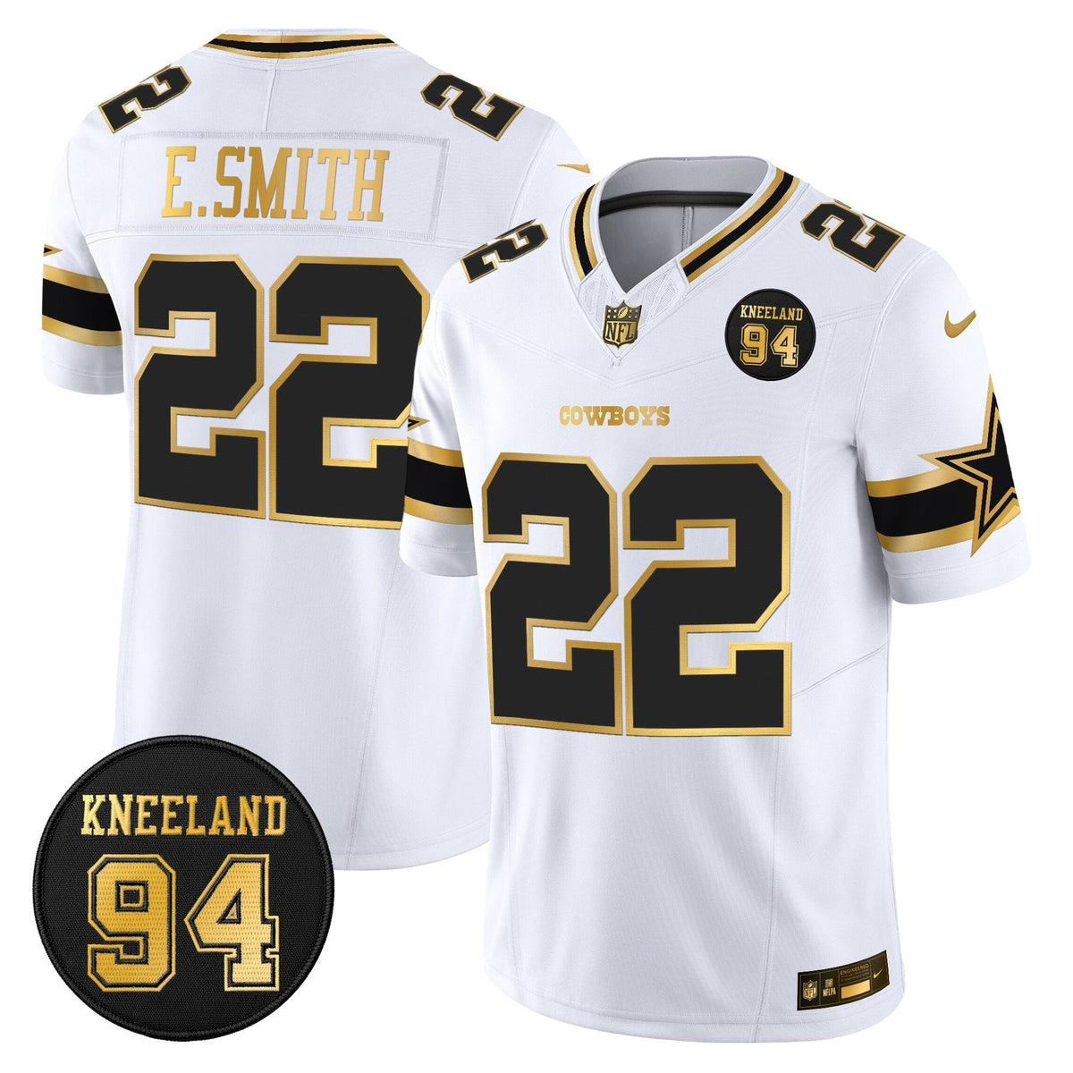 DAL #94 Marshawn Kneeland Memorial Patch Gold Vapor Limited Jersey