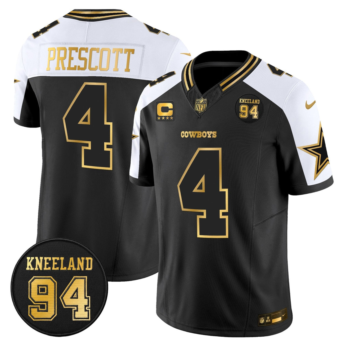 DAL #94 Marshawn Kneeland Memorial Patch Gold Vapor Limited Jersey