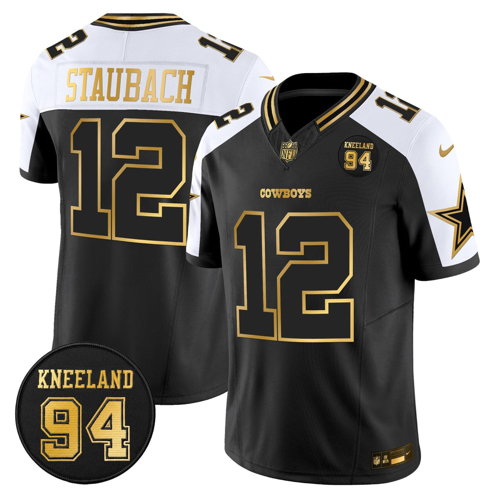 DAL #94 Marshawn Kneeland Memorial Patch Gold Vapor Limited Jersey