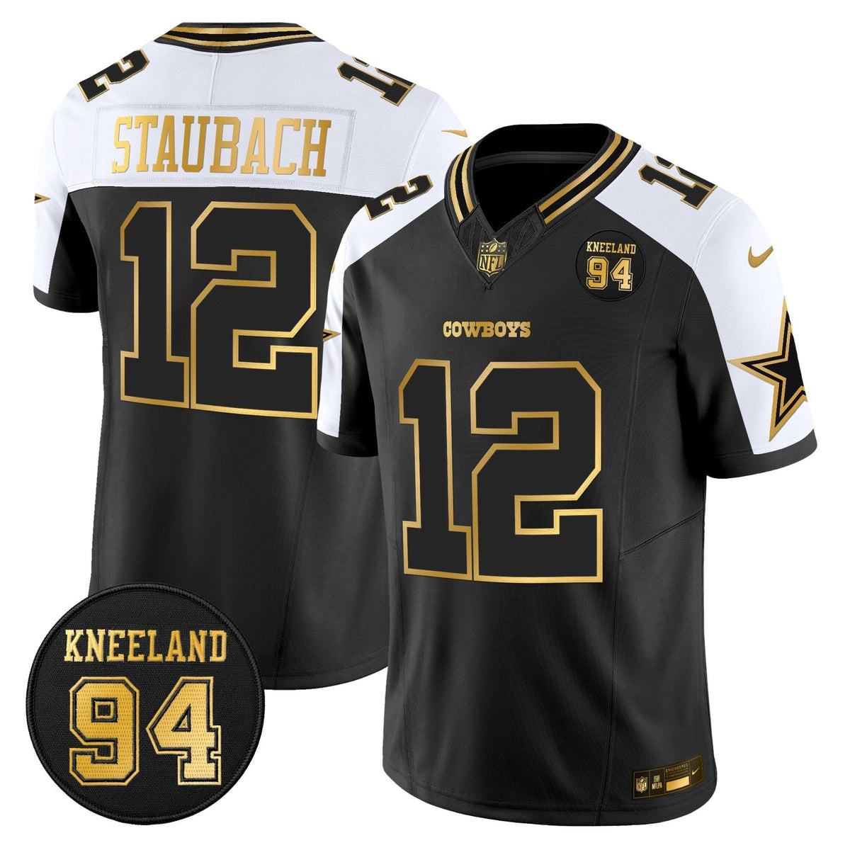DAL #94 Marshawn Kneeland Memorial Patch Gold Vapor Limited Jersey