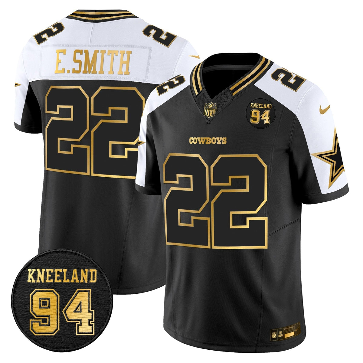 DAL #94 Marshawn Kneeland Memorial Patch Gold Vapor Limited Jersey