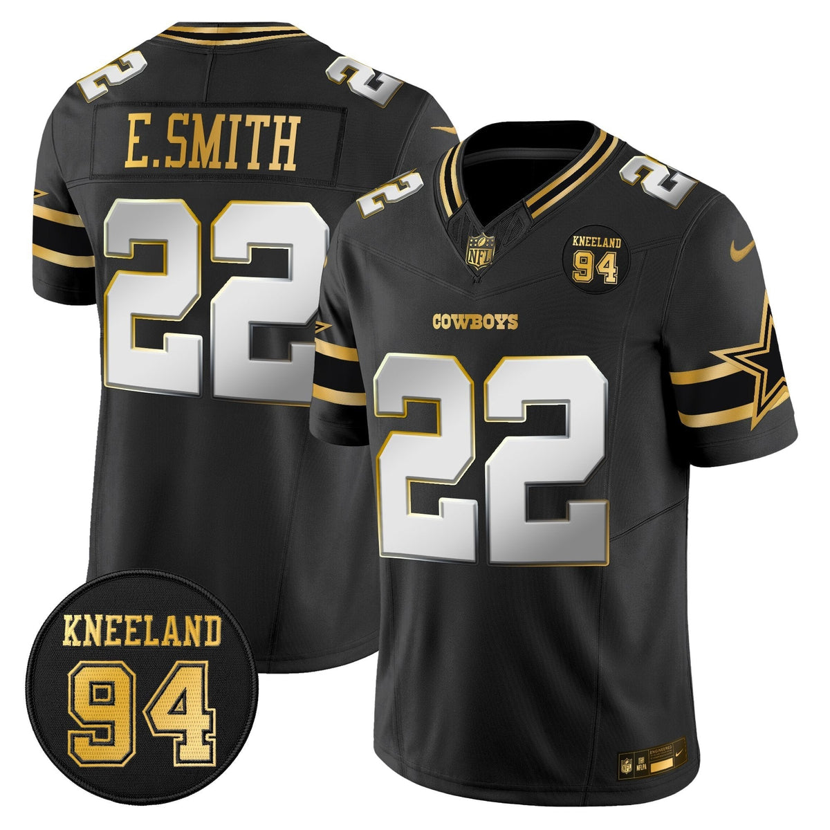 DAL #94 Marshawn Kneeland Memorial Patch Gold Vapor Limited Jersey