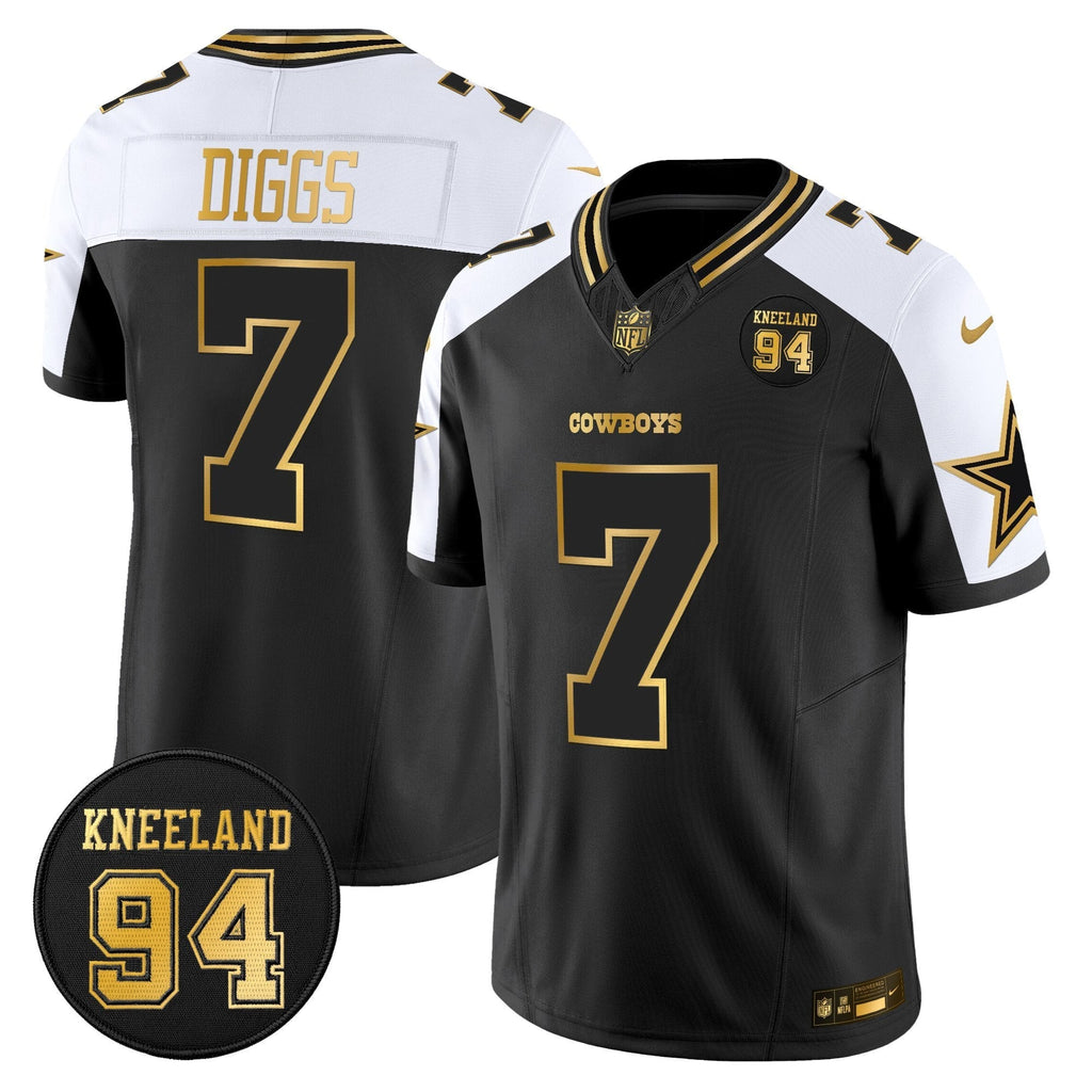 DAL #94 Marshawn Kneeland Memorial Patch Gold Vapor Limited Jersey
