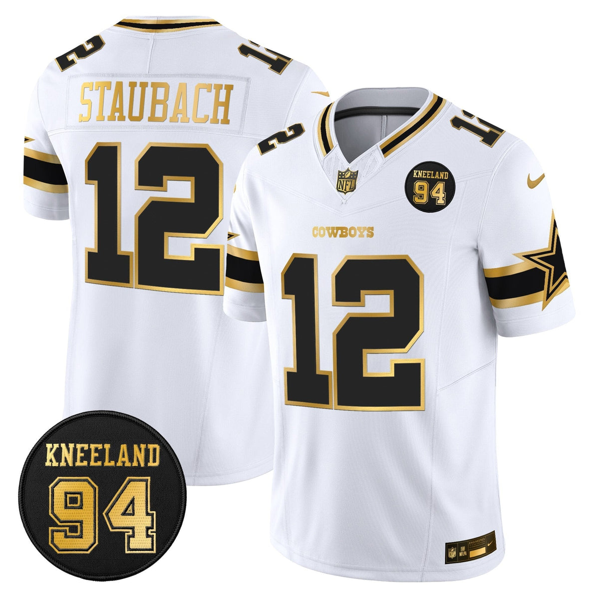DAL #94 Marshawn Kneeland Memorial Patch Gold Vapor Limited Jersey