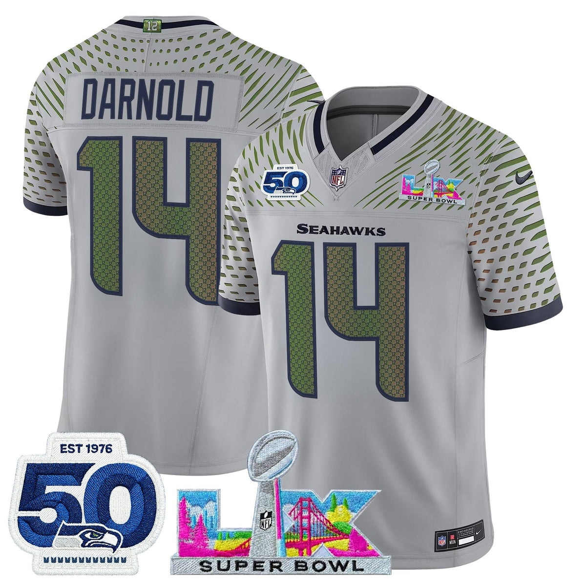 SEA "Super Bowl LX & 50th Patch" Vapor Limited Jersey