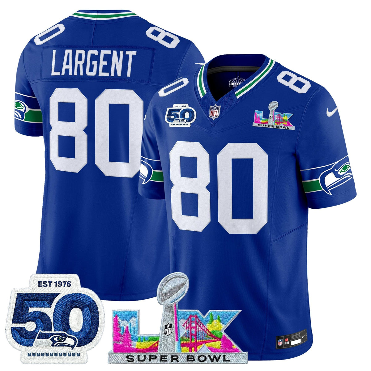 SEA "Super Bowl LX & 50th Patch" Vapor Limited Jersey