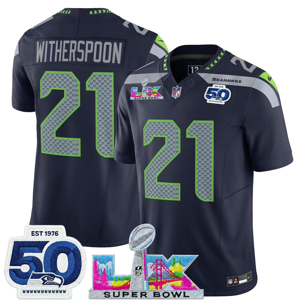 SEA "Super Bowl LX & 50th Patch" Vapor Limited Jersey
