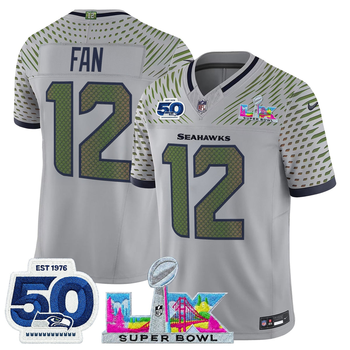 SEA "Super Bowl LX & 50th Patch" Vapor Limited Jersey