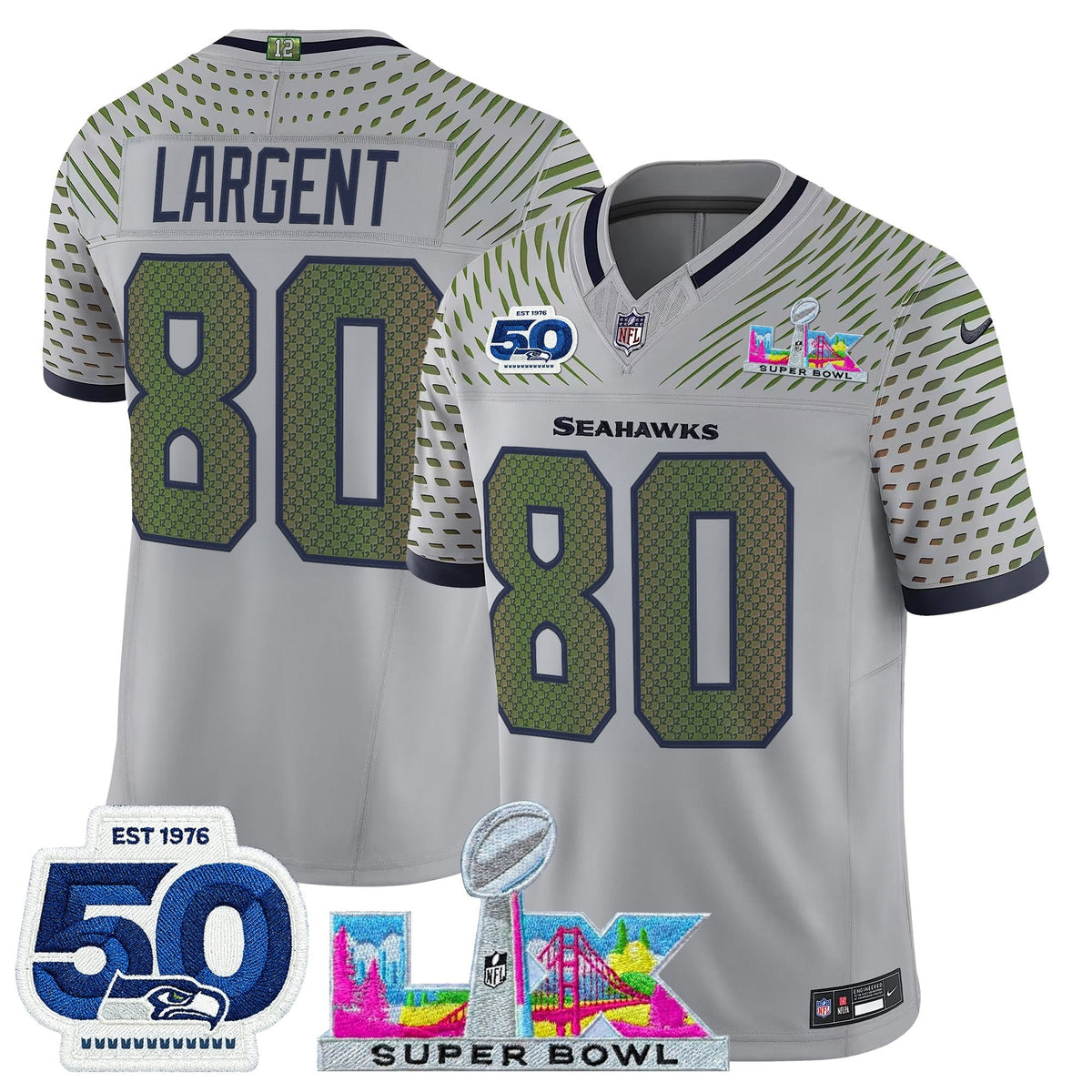 SEA "Super Bowl LX & 50th Patch" Vapor Limited Jersey