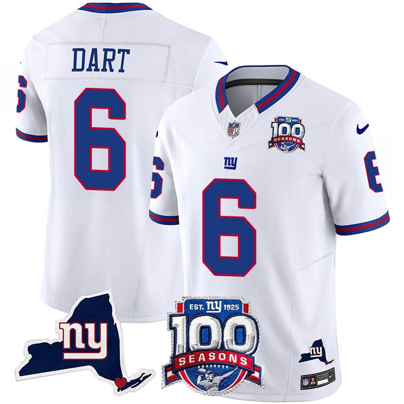 NYG 100th Season & State Patch Vapor Limited Jersey