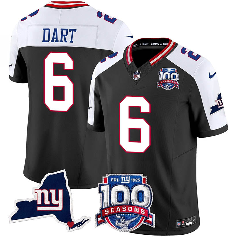 NYG 100th Season & State Patch Vapor Limited Jersey