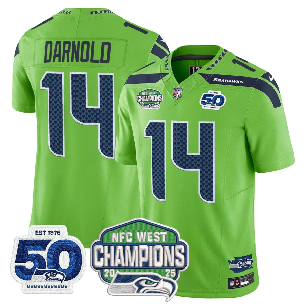 SEA 50th & NFC West Champions Patch Vapor Limited Jersey