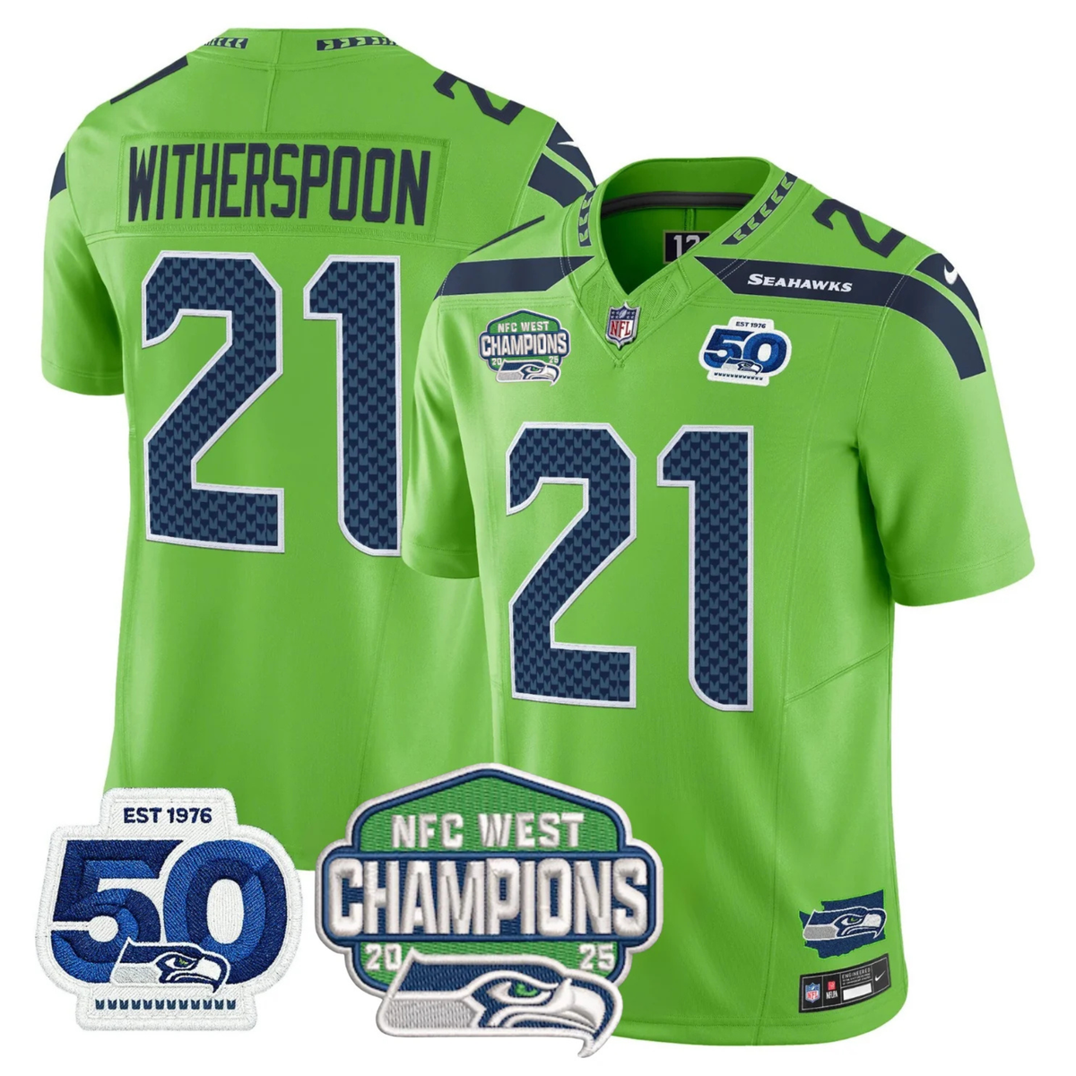SEA 50th & NFC West Champions Patch Vapor Limited Jersey