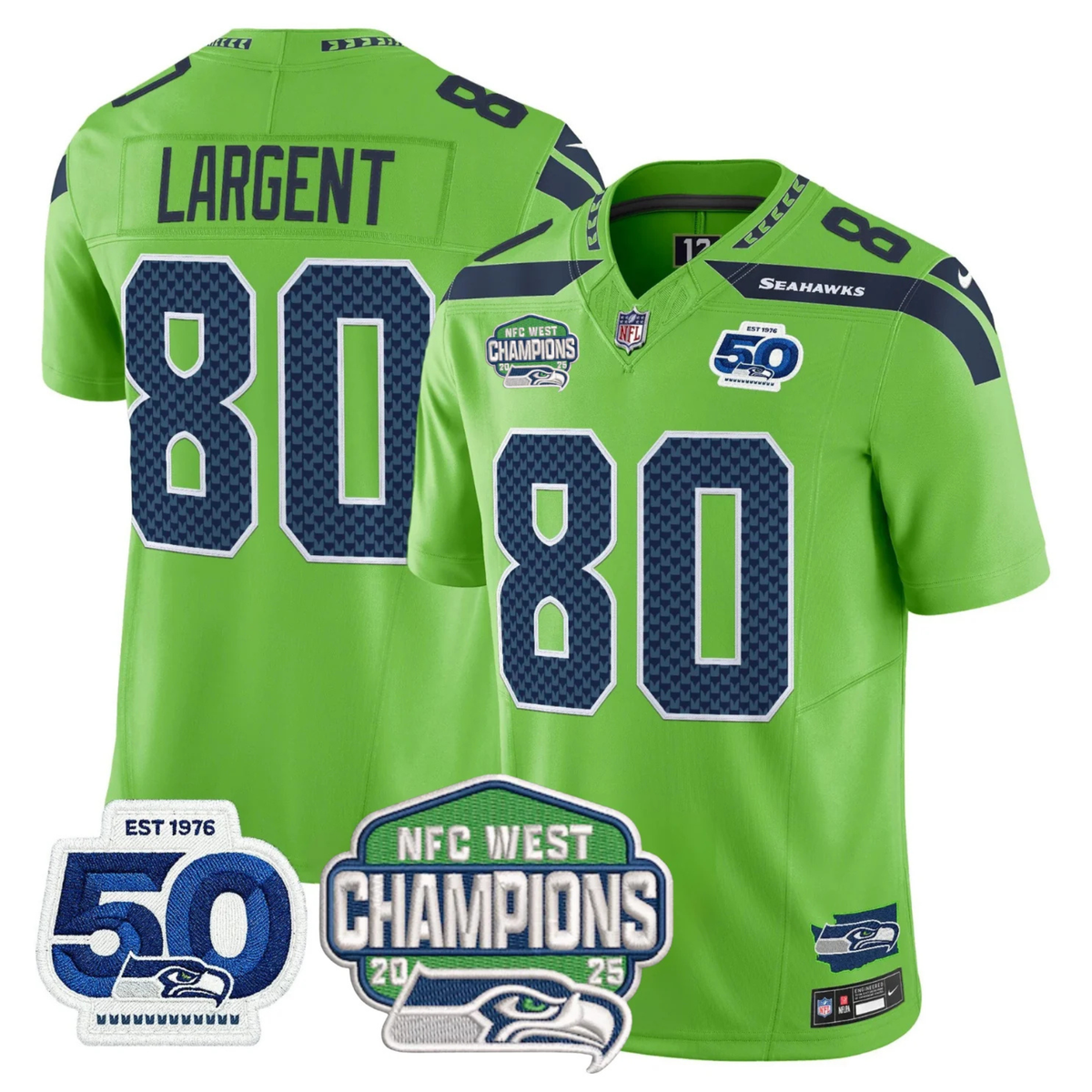 SEA 50th & NFC West Champions Patch Vapor Limited Jersey