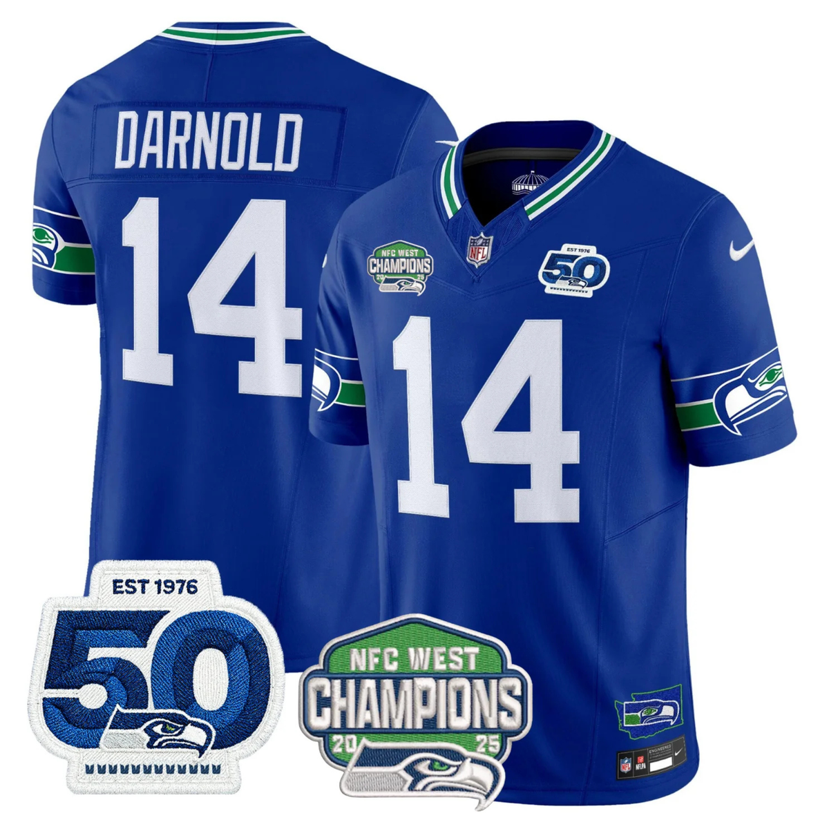 SEA 50th & NFC West Champions Patch Vapor Limited Jersey