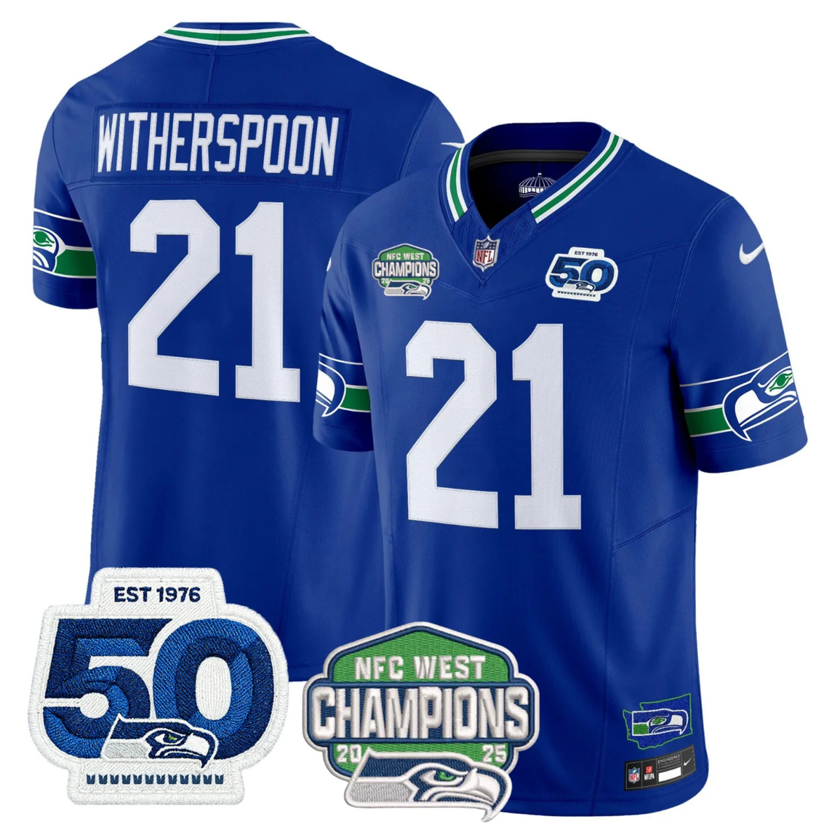 SEA 50th & NFC West Champions Patch Vapor Limited Jersey