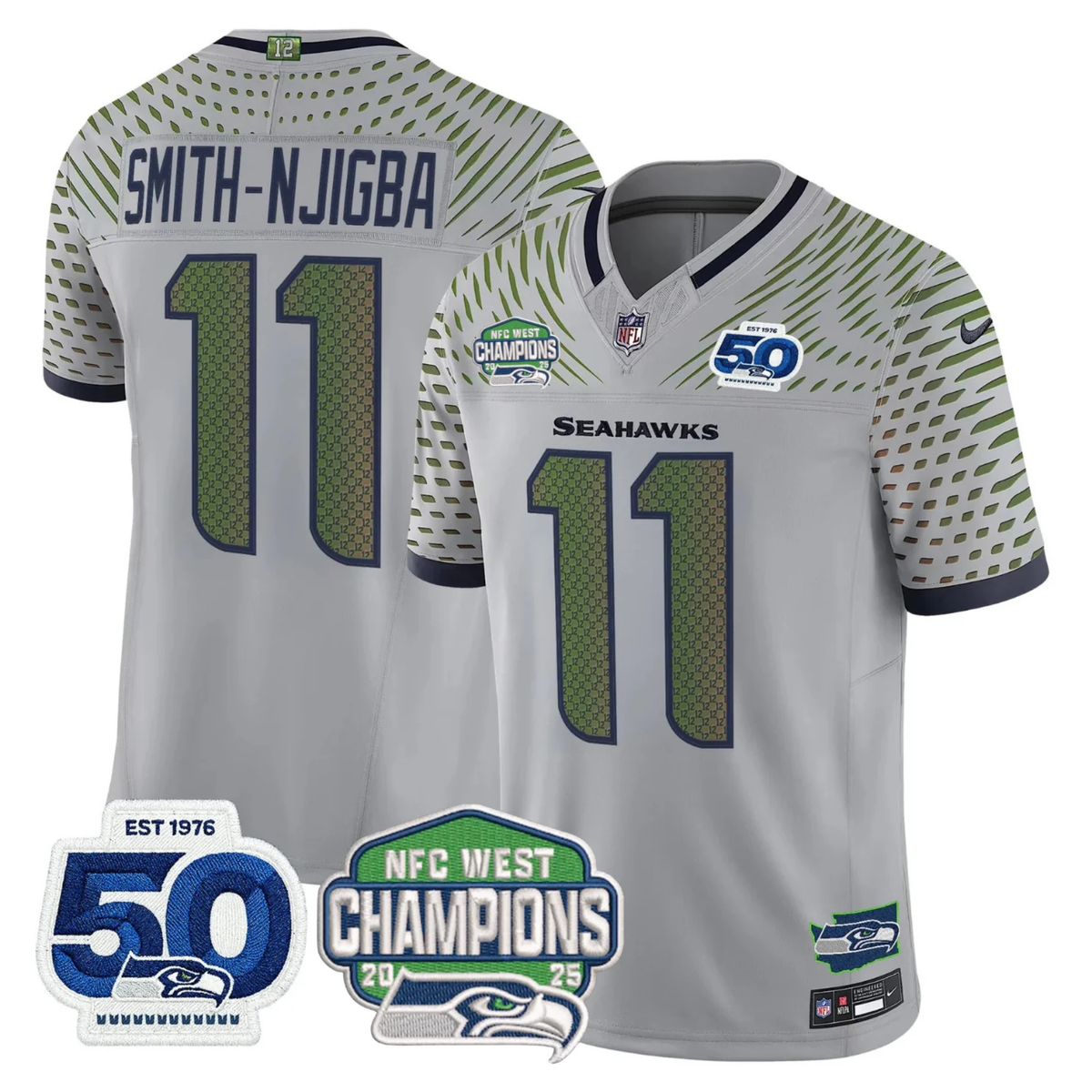 SEA 50th & NFC West Champions Patch Vapor Limited Jersey