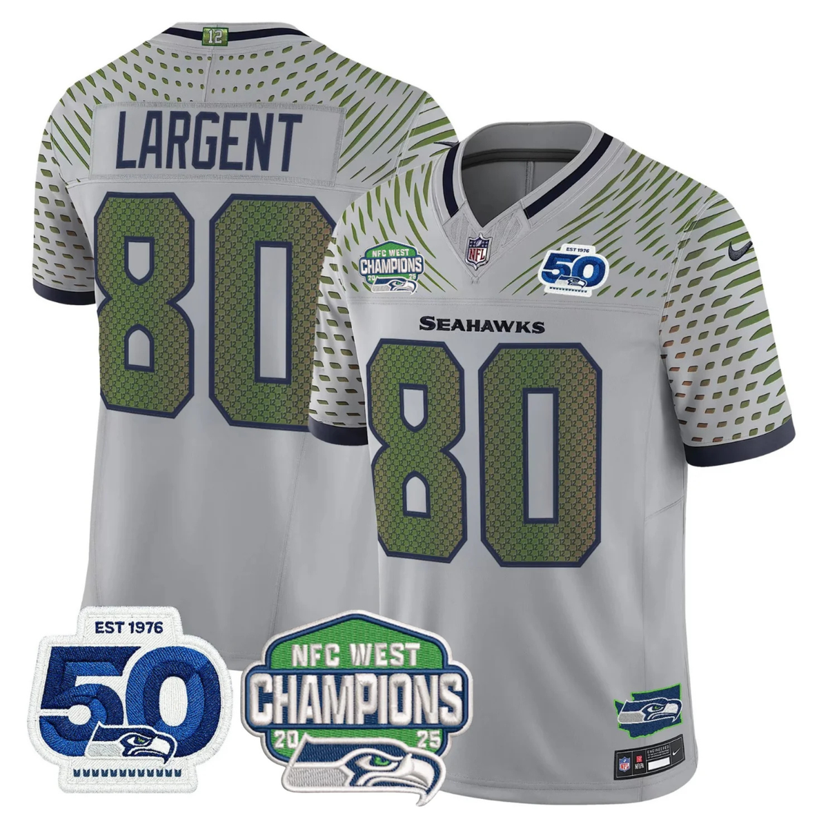 SEA 50th & NFC West Champions Patch Vapor Limited Jersey