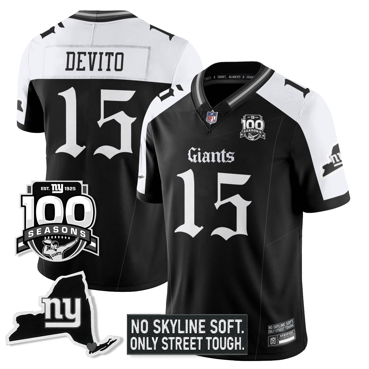 NYG 100th Seasons 'Gothic Gotham Edition' Vapor Limited Jersey