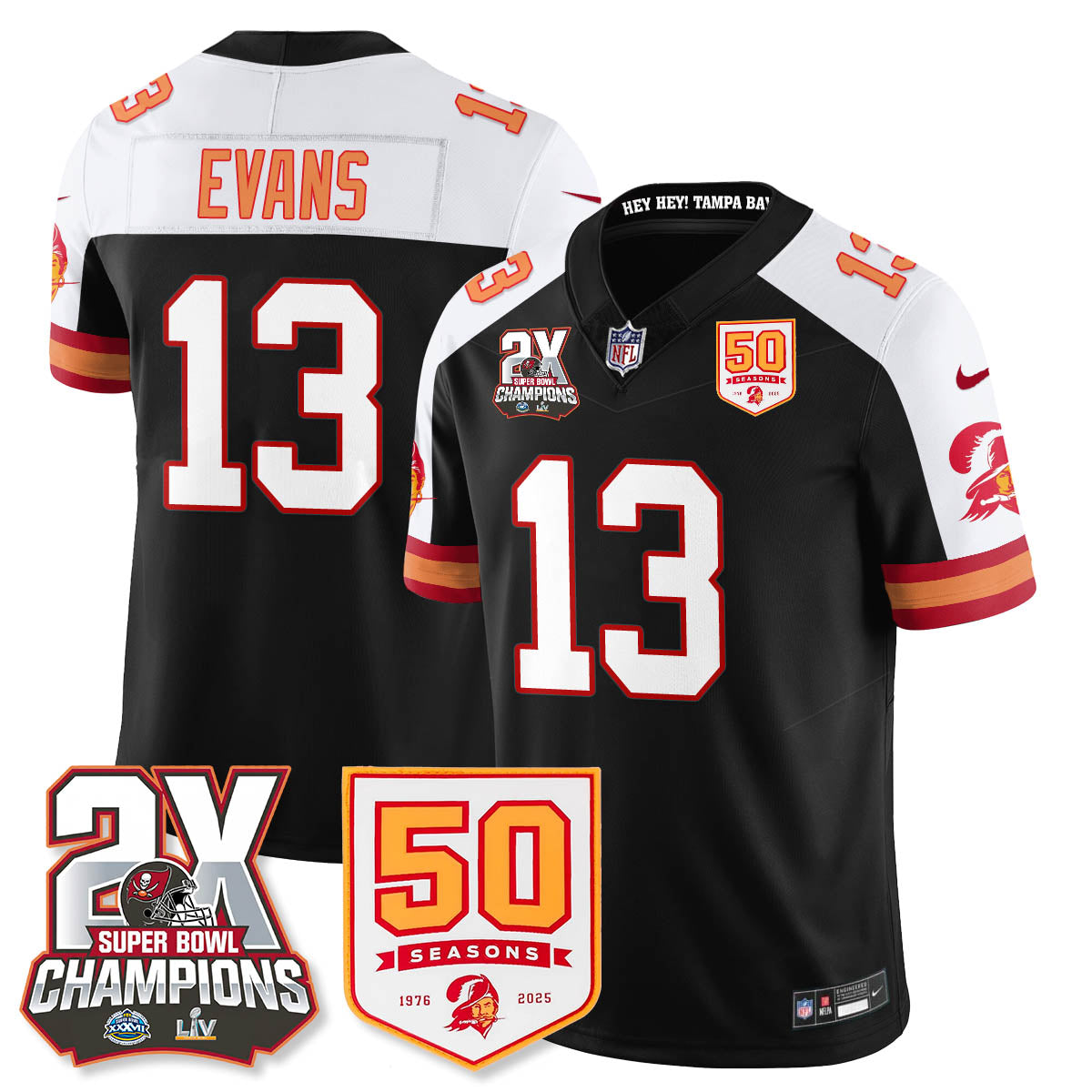 TB 2-Time Champions Patch Throwback Vapor Limited Jersey