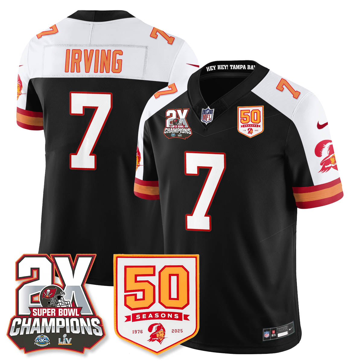 TB 2-Time Champions Patch Throwback Vapor Limited Jersey