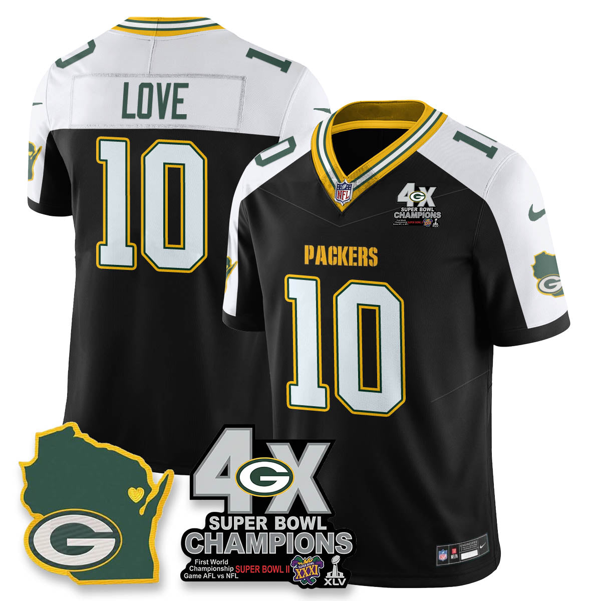 GB 4-Time Champions Patch Vapor Limited Jersey