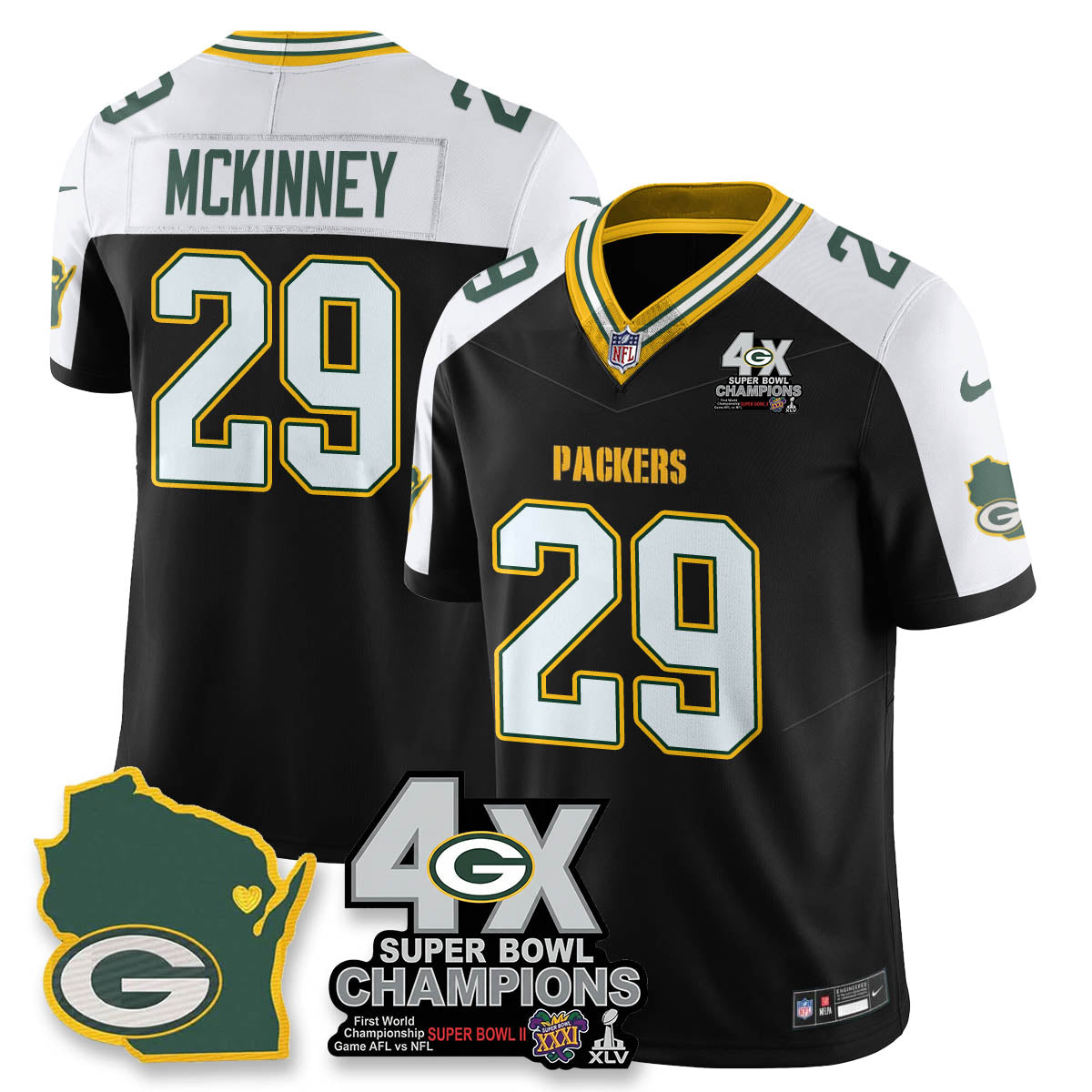 GB 4-Time Champions Patch Vapor Limited Jersey