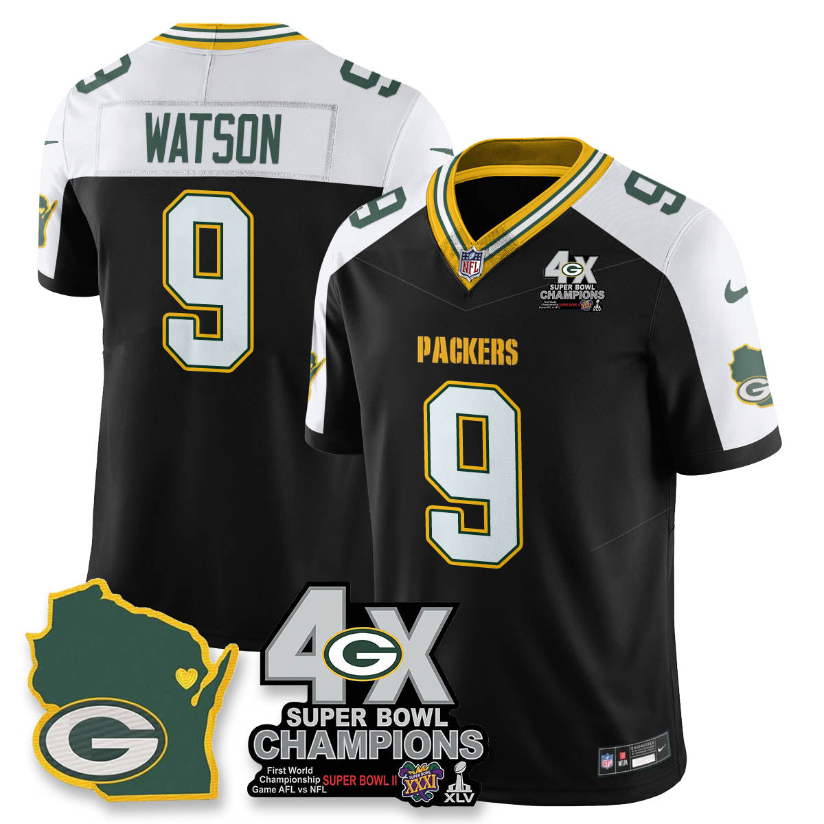 GB 4-Time Champions Patch Vapor Limited Jersey