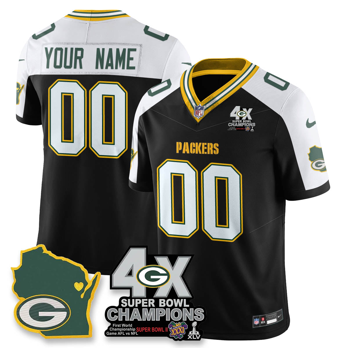 GB 4-Time Champions Patch Vapor Limited Jersey