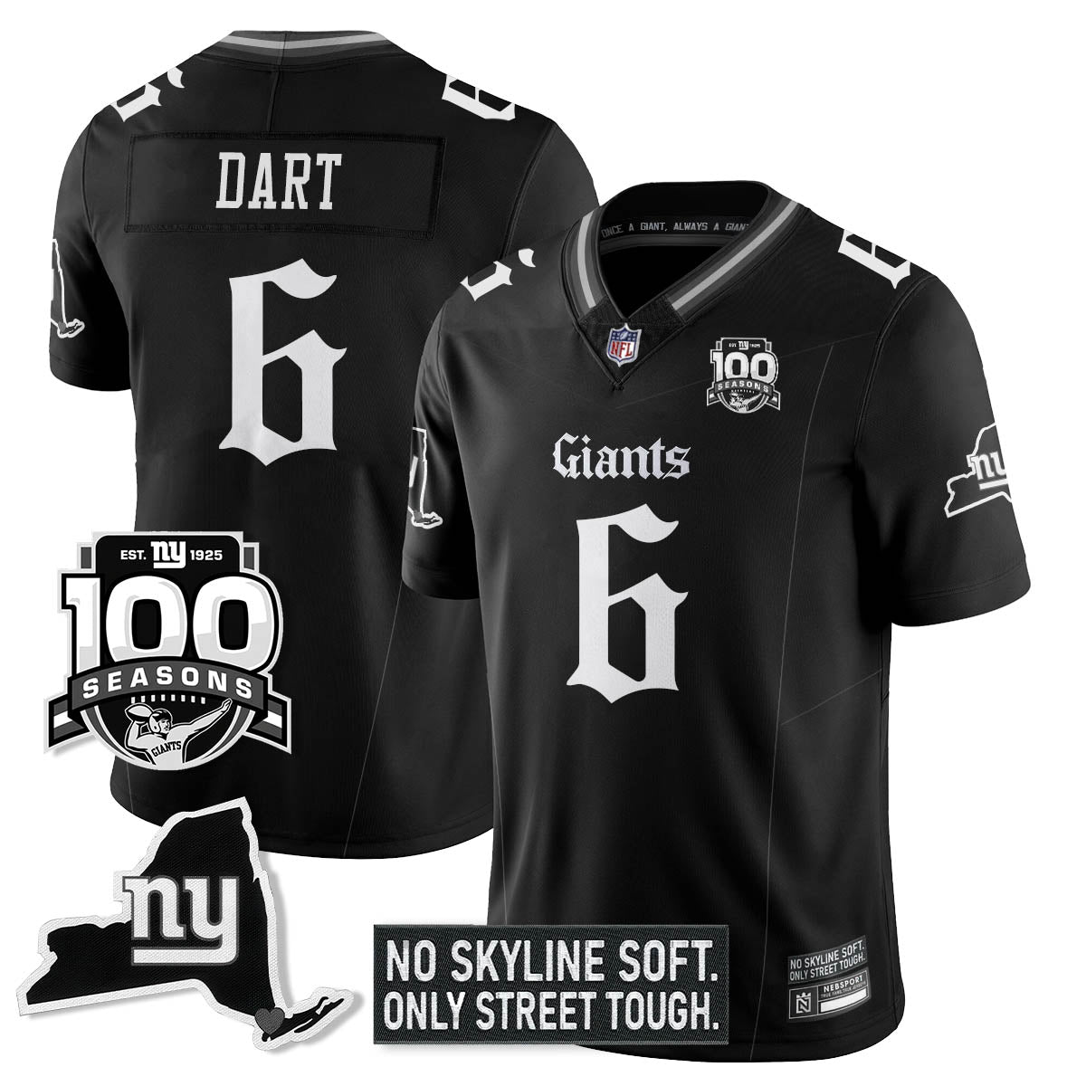 NYG 100th Seasons 'Gothic Gotham Edition' Vapor Limited Jersey
